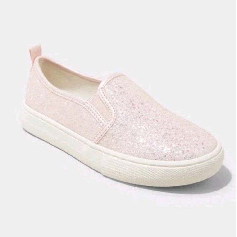 Sold Cat & Jack Charlotte Kid Slip-on Faux Leather Glitter Blush